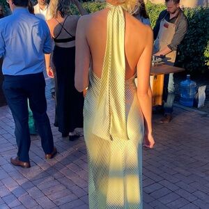 Elegant Backless Yellow Dress